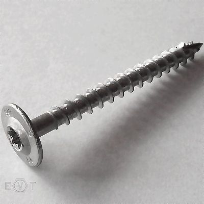 Pan head washer timber screws A2 8,0x100/80 TX40, Box 100 Stück
